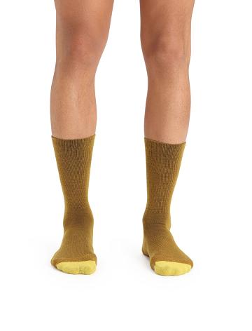 Clove / Silent Gold Icebreaker Merino Lifestyle Light Crew Men's Socks | AU 1047OKIR